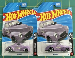 LOT OF 2 – 2026 HOT WHEELS CUSTOM ‘41 WILLYS COUPE ROD SQUAD 6/10 LAVENDER