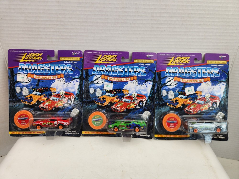 Johnny Lightning Dragsters Halloween 97 Scream Team & Bone Shaker Lot Of 3 Cars