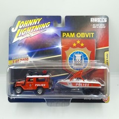 JOHNNY LIGHTNING BISHOP 1980 TOYOTA LAND CRUISER FJ40 PAM OBVIT W/ BOAT TRAILER