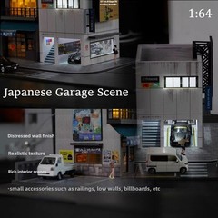 1:64 Diorama Diecast Garage Model LED Lighting Convenience Store Display Case US