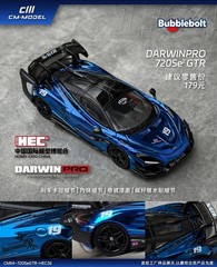 CM Model 1:64 DarwinPRO 720Se2 GTR Chrome Blue Diecast Car 2026 HEC New