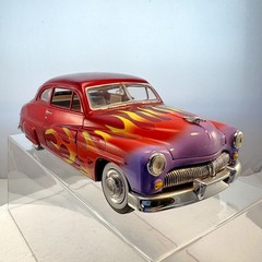 TESTORS 49 Mercury Sedan Red w Purple Orange Yellow Flames with Display Case