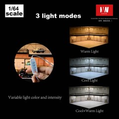 Diorama 1/64 Big Garage Model LED Lighting Parking Lot Model Display Case Toy US