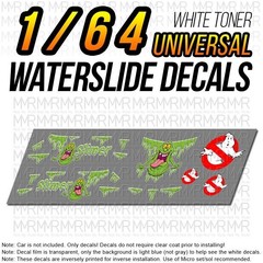 1/64 Scale SLIMER GHOSTBUSTER Custom White Toner Universal WaterSlide Decals Hot