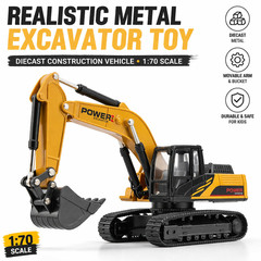 Mini Excavator Diecast Toy 1:70 Metal Construction Vehicle Truck
