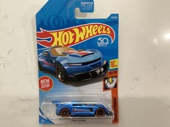 Hot Wheels: Track Ripper 2018, lot of 2 cars, new on card, blue and silver gray