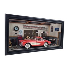 🚨 Franklin Mint Garage Diorama 1:43 With 1958 Corvette Rare Stand Vntg B11XR15