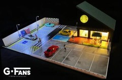 1/64 Diorama Car Garage Model City Street View Building Scene Display Model Gift