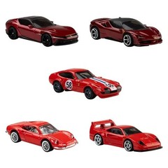 Hot Wheels Toy Ferrari Cars, Die-Cast 5-Pack in 1:64 Scale, Officially Licensed