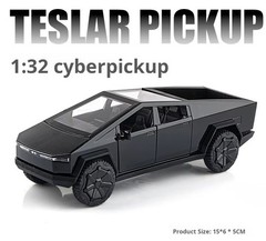 1:32 Tesla Cybertruck Diecast Model Car w/ Sound Light Pull Back Toy Gift