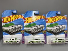 2026 Hot Wheels Lot Of (3)-’59 Chevy Impala Lowrider-White/Green-NEW