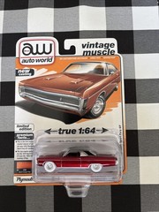 AW AUTO WORLD VINTAGE MUSCLE 1970 PLYMOUTH SPORT FURY GT chase ultra red