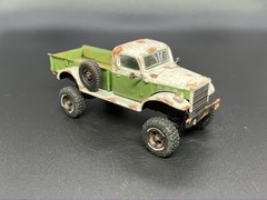 1950 Dodge Power Wagon Lifted 4×4 Truck Weathered Rusty 1/64 Diecast Custom