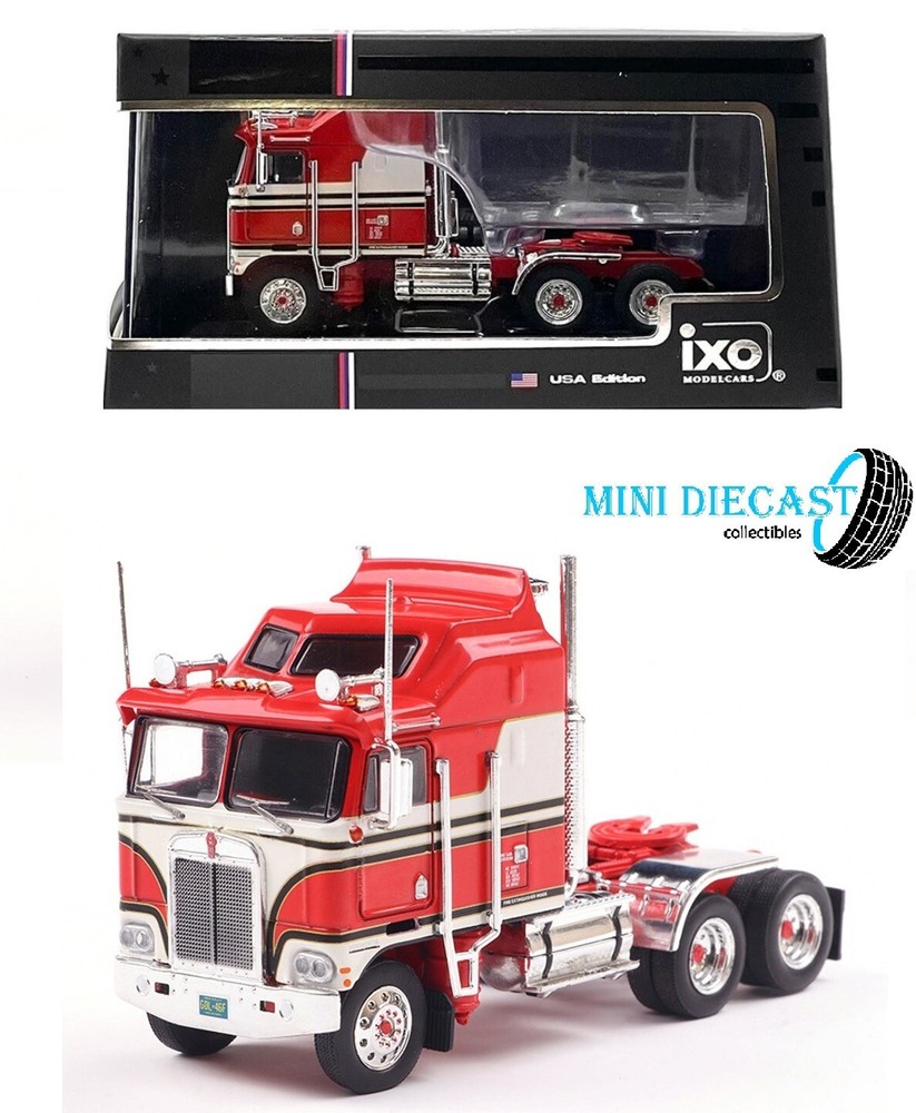 1976 KENWORTH K100 AERODYNE TRUCK 3-ASSI RED & WHITE 1:64 SCALE BY IXO AMERICA