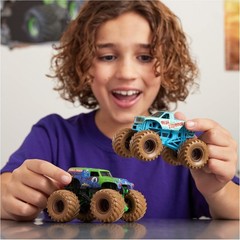 Mystery Mudders 2-Pack Monster Trucks, Official 1:64 Die-Cast Vehicles, Wash …
