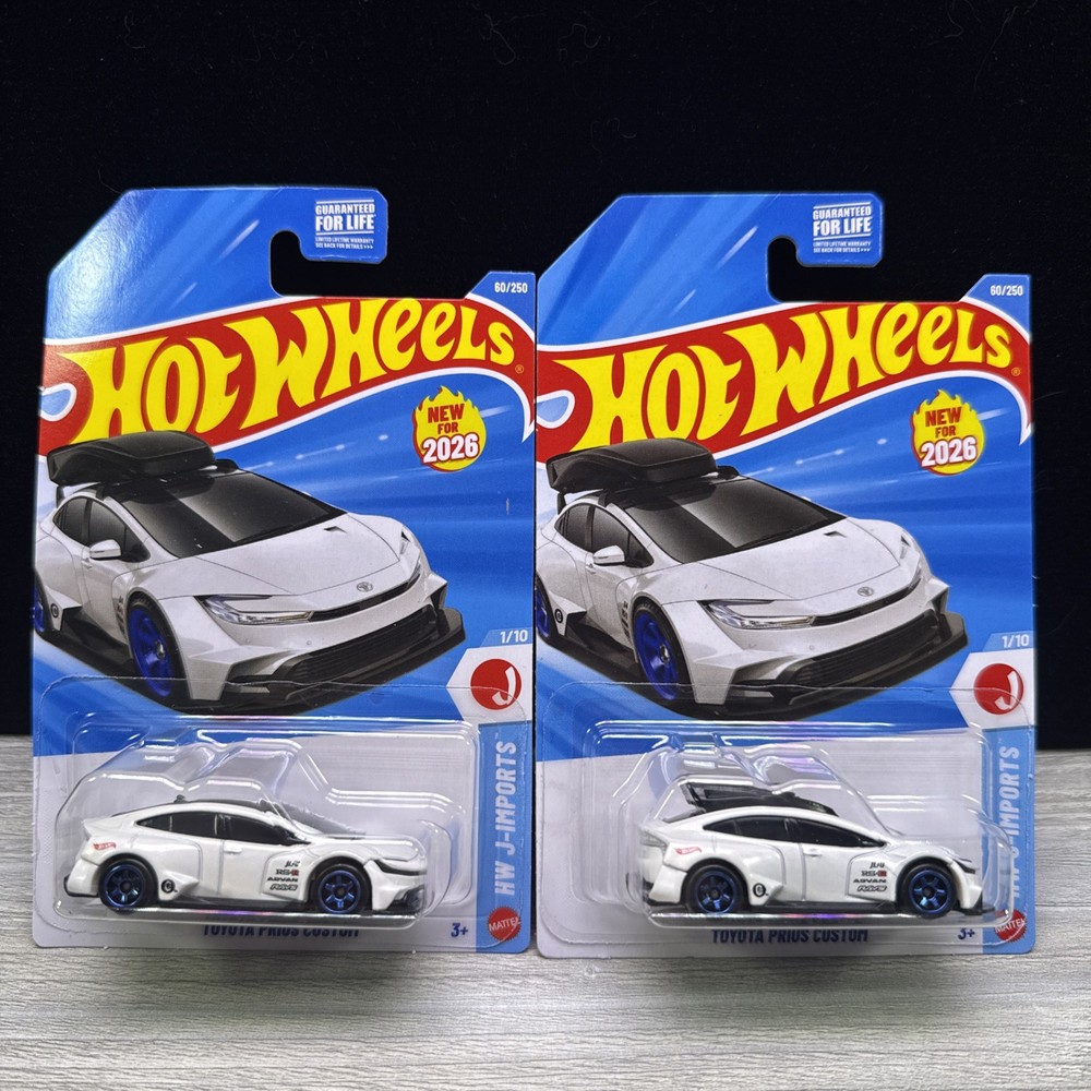 New 2026 Hot Wheels Toyota Prius Custom JDM lot Roof box and Without it “D” Case