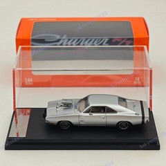 1:64 Mini Forge 1969 Dodge Charger R/T Silver Diecast Model Car Limited Edition