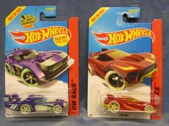 Set of 2 Hot Wheels HW Race Night Storm TWO TIMER & CHICANE GlowInDarkWheels