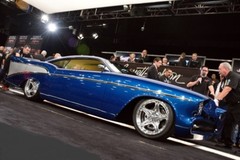 57 Chevy Classic Custom Concept Hot Rod Race55Promo Car Carousel BLU 124 118 112