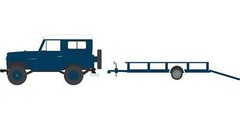 1961 Nissan Patrol Hard Top w/ Utility Trailer Blue and White (Hitch and Tow 31)