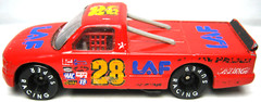 MADE IN CHINA – LAF #28 RACING PARTS 1:64 RED DIECAST 3″ PICKUP TRUCK – NICE