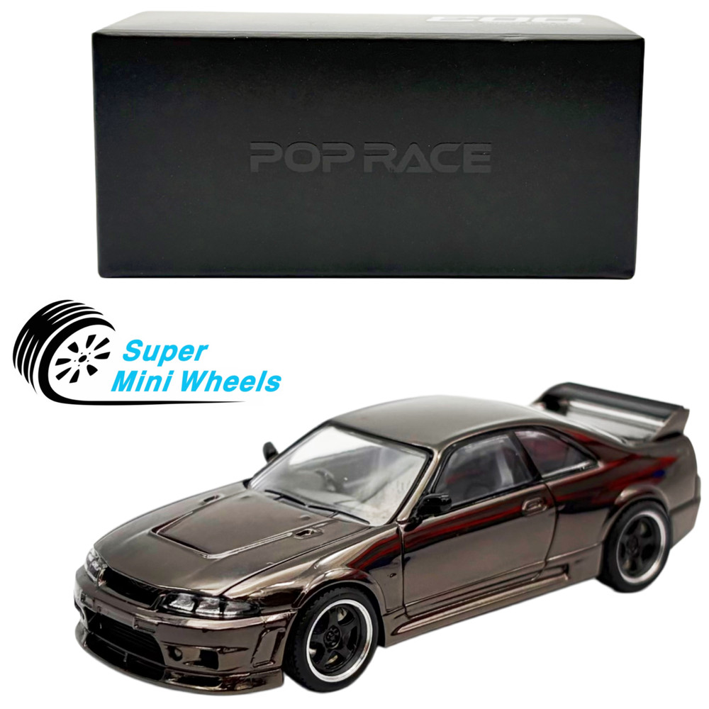 Pop Race 1:64 Nissan Skyline GT-R R33 Dark Chrome – PRDC003