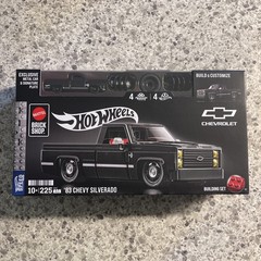Mattel Brick Shop Hot Wheels Black ’83 Chevy Silverado Building Set In Hand