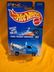 1996 Hot Wheels Blue/White Card #620 FORD TRANSIT WRECKER Blue w/Chrome 🔥A10