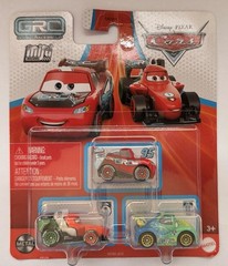 DISNEY PIXAR CARS MINI RACERS McQueen Francesco Bernoulli Carla Velosa 3 PACK