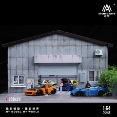 1/64 Garage Diorama Display Case with LED Scene Parking Lot Model Building US