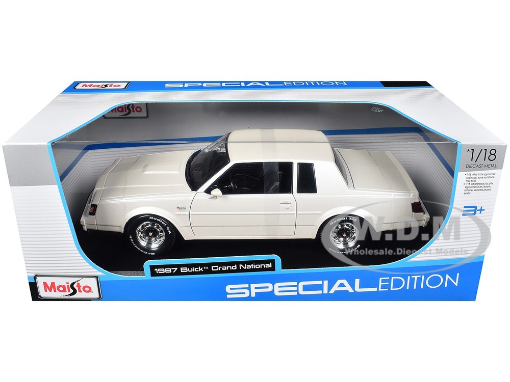 1987 BUICK GRAND NATIONAL WHITE 1/18 DIECAST MODEL CAR BY MAISTO 31479