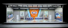 CUSTOM Gulf V2 Interior Garage Theme 1/64 Scale Garage Diorama with LED Lighting