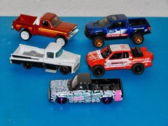 Custom Wheel Swap Hot Wheels Assorted Trucks w/Clear PVC Display Cases