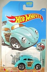 2017 Hot Wheels #74 Tooned 7/10 VOLKSWAGEN BEETLE Aqua w/Chrome 5 Spoke Whls