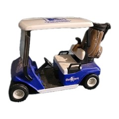 Golf Cart & Clubs Kelmar Industries 4” Model Toy Car Blue White desk office-tw