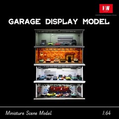 Diorama 1/64 Diecast Garage Showroom Model LED Parking Lot Model Display Case US