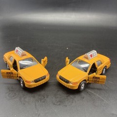 2 Pack I Love New York Modern Taxi Cab 9989D-ILNY Collectible Model Toy Car