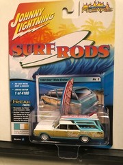 1/64 JOHNNY LIGHTNING SURF RODS 64 OLDSMOBILE VISTA CRUISER WAGON WHITE SEAFOAM