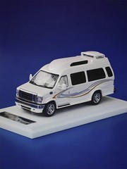 MK Miniatures 1:64 E350 Motorhome Metallic White with Decals Diecast Model Car