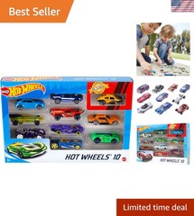 Exciting 10-Pack of 1:64 Scale Hot Wheels Vehicles for Kids & Collectors
