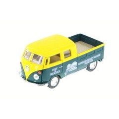 5396D Kinsmart 1963 Volkswagen Bus Double Cab Pickup Delivery 1:34 Yellow Green