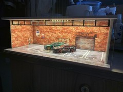 Diorama 1/64 Diecast Garage Showroom Model LED Parking Lot Model Display Case US