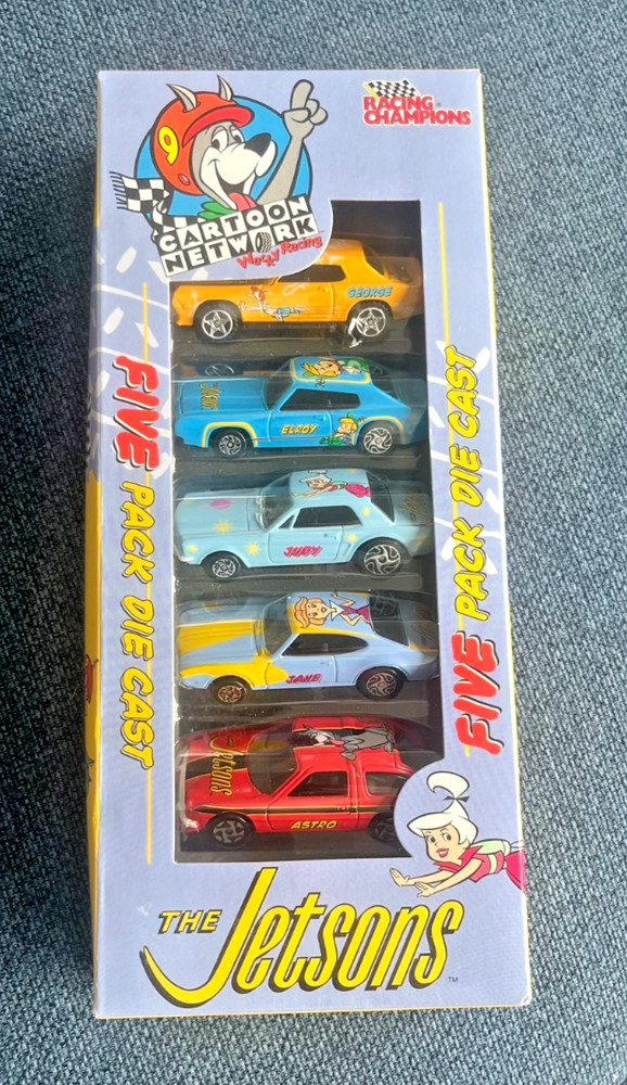 THE JETSONS – 5 CARS – RACING CHAMPIONS – CARTOON NETWORK – DIE CAST – 2000