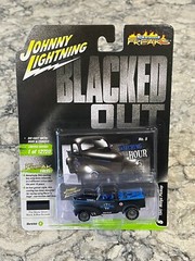 Johnny Lightning Blacked Out 1941 Willys Gasser Pickup Black Blue JLSF021 A