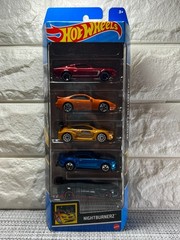 Hot Wheels 5 Pack Nightburnerz ’67 Shelby Nissan Megane Camaro Gazella HTV43
