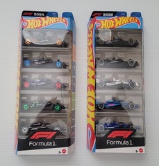 Set of (2) Hot Wheels 5-pack Formula 1 ~ 2024 & 2025 Editions
