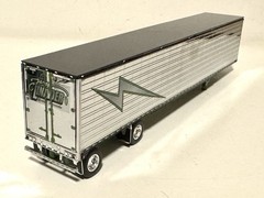 RARE! 1/64 DCP Black Kenworth W900 L & Chrome Van Trailer JERRY LINANDER #33722