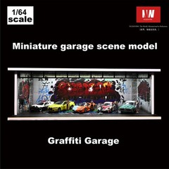 Diorama 1/64 Diecast Garage Showroom Model LED Parking Lot Model Display Case US