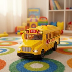 Bright Yellow School Bus with Realistic Sounds & Interactive Play – 1/16 Scale