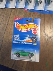 MONMC 1996 Hot Wheels CORVETTE SPLIT-WINDOW #447 (Green w/ 7 Spokes)